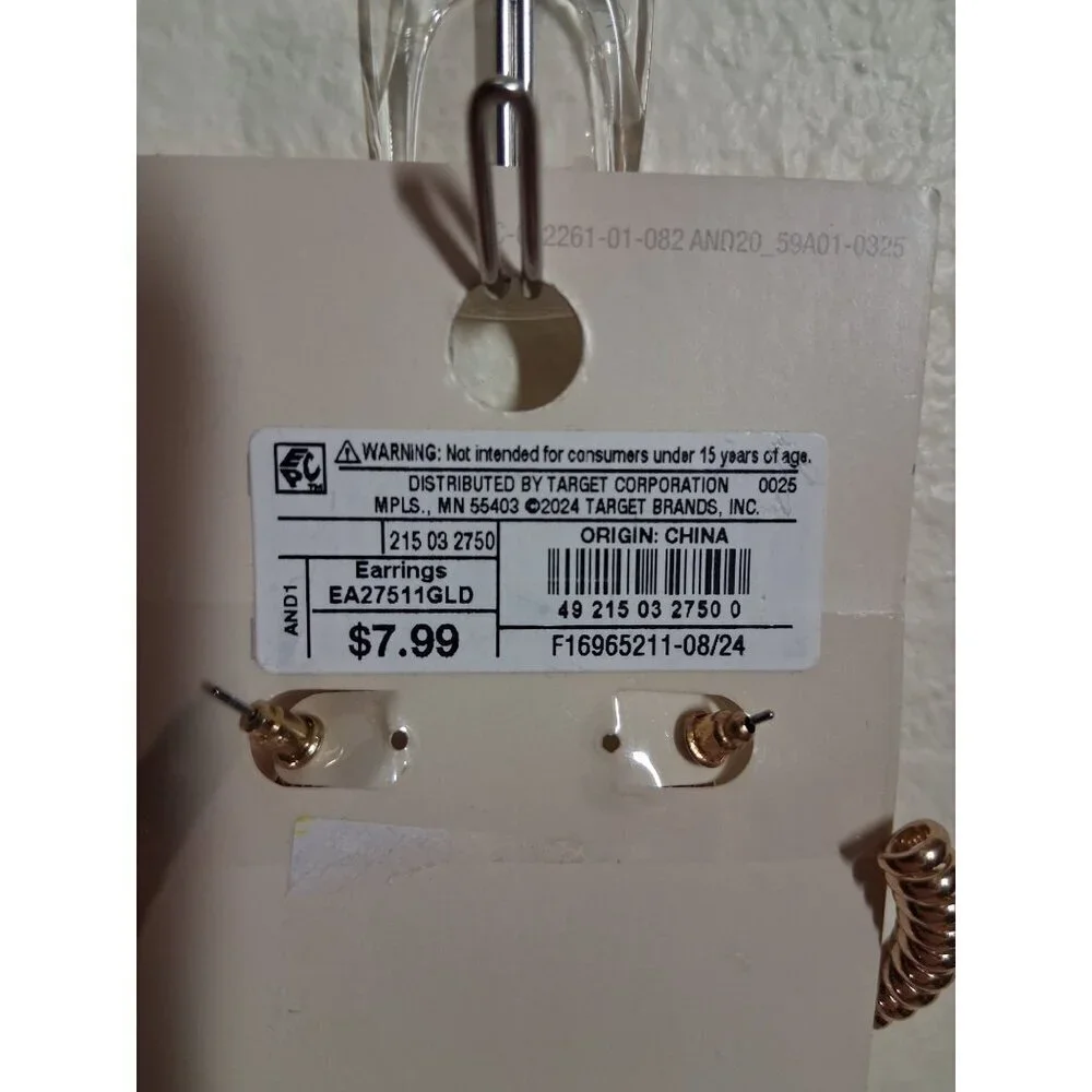 NWT A New Day Hoop Earring Set Gold Nickel Free Spiral Coil Style